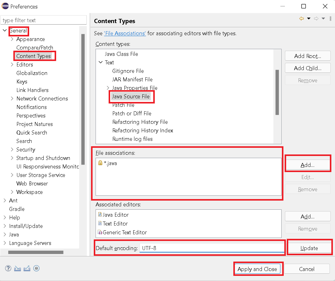 Eclipse Change encoding for file extensions