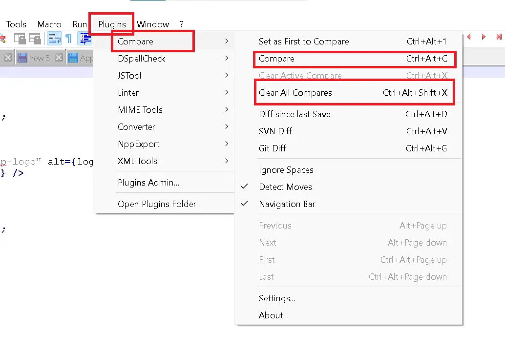 Open compare plugin for compare files