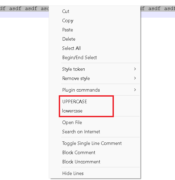 Notepad++  upper and lowercase conversion