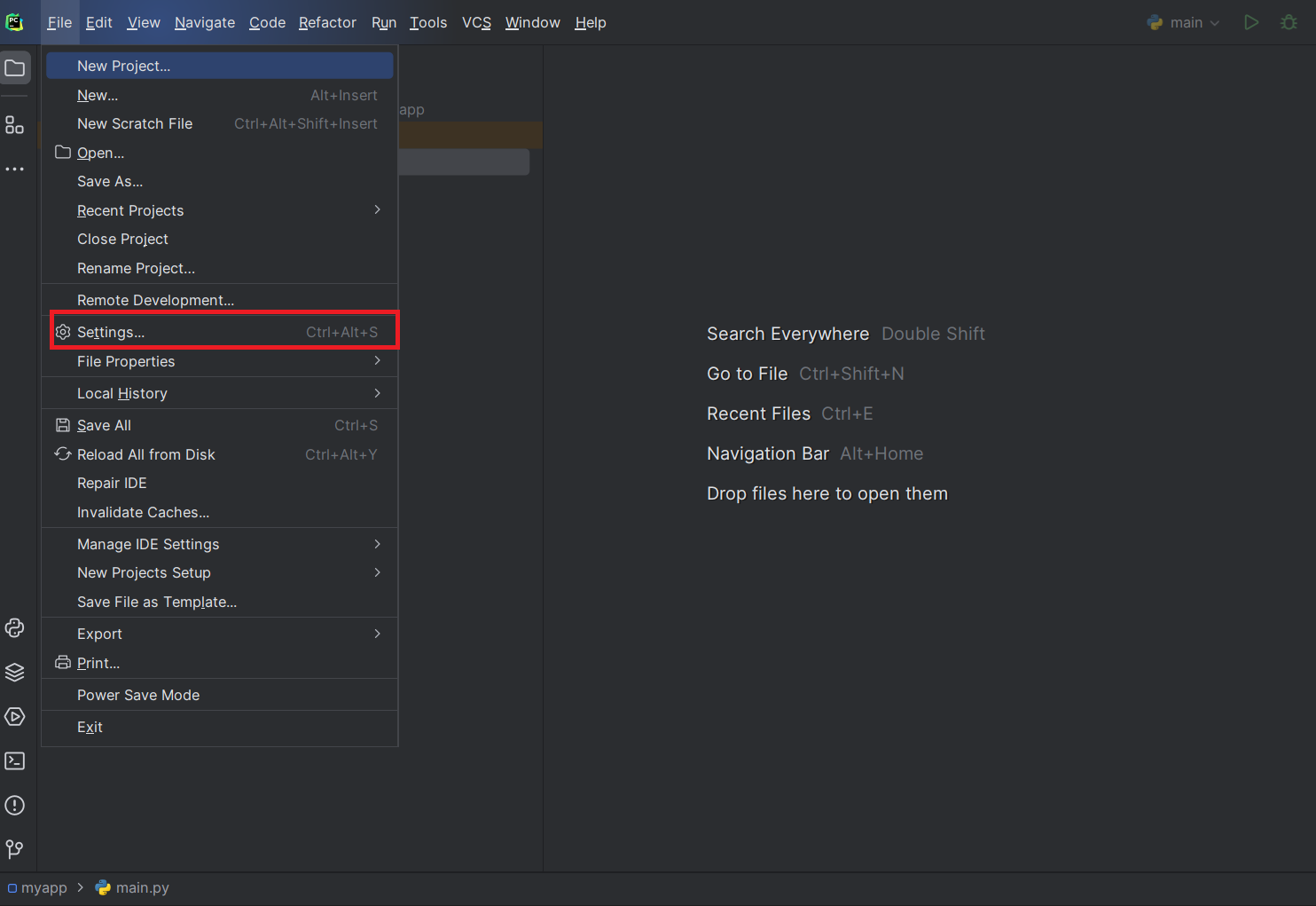 pycharm settings