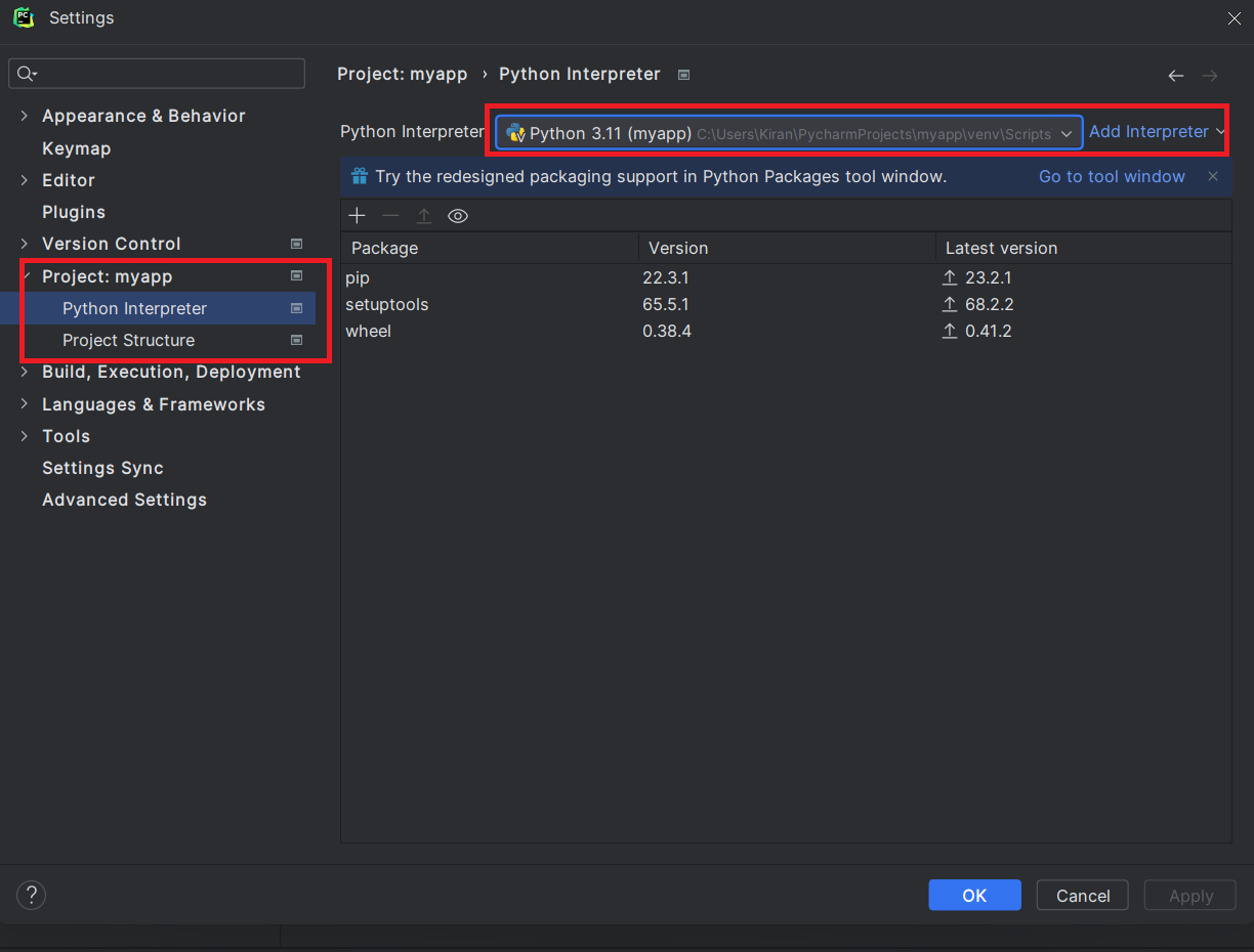 pycharm interpreter