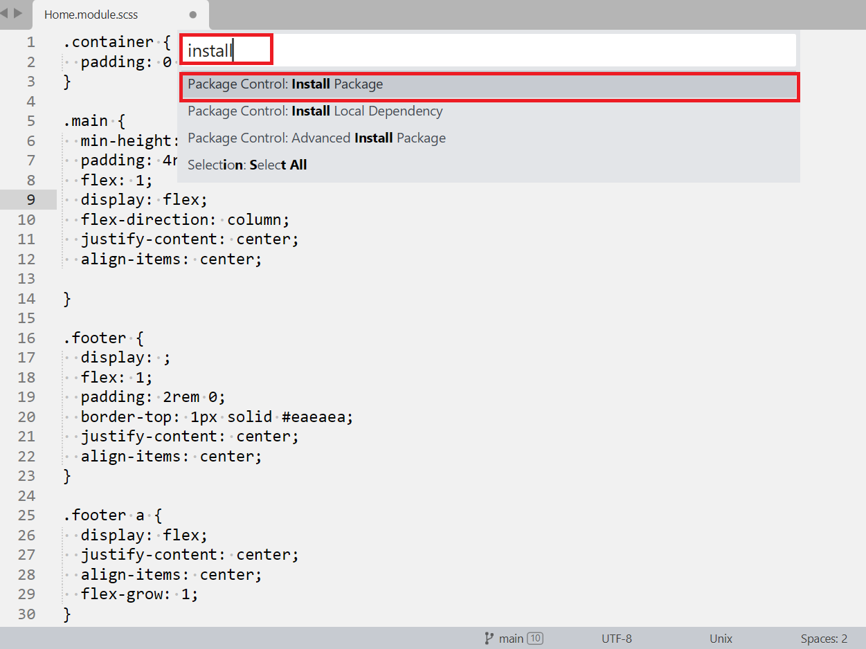 Sublime text install custom package