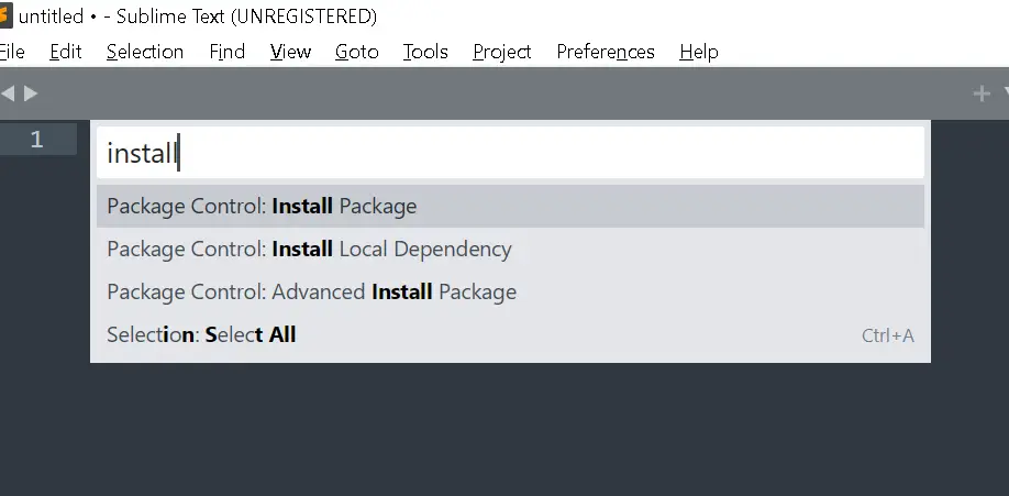 Sublime text package control  install package