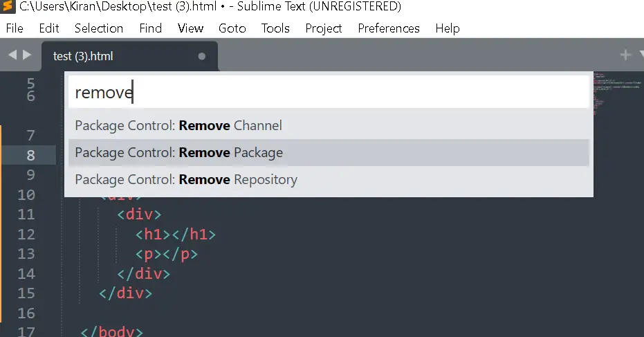 Sublime text uninstall package control