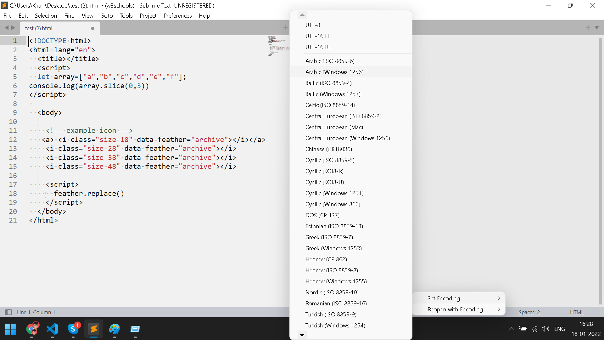 Sublime text change encoding