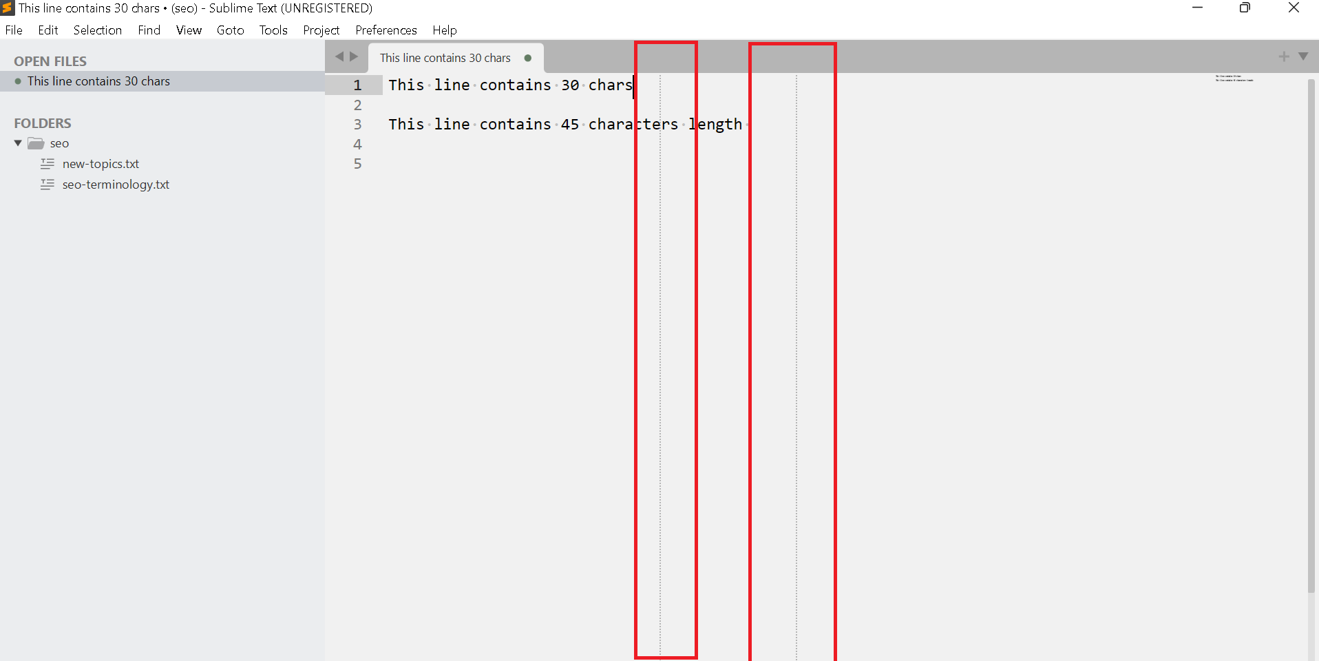 Sublime text vertical rulers enable and disable