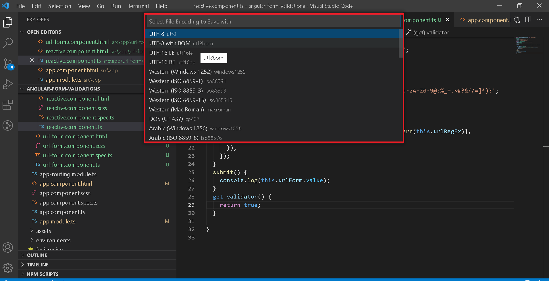 Visual Studio Code (VSCode) encoding list