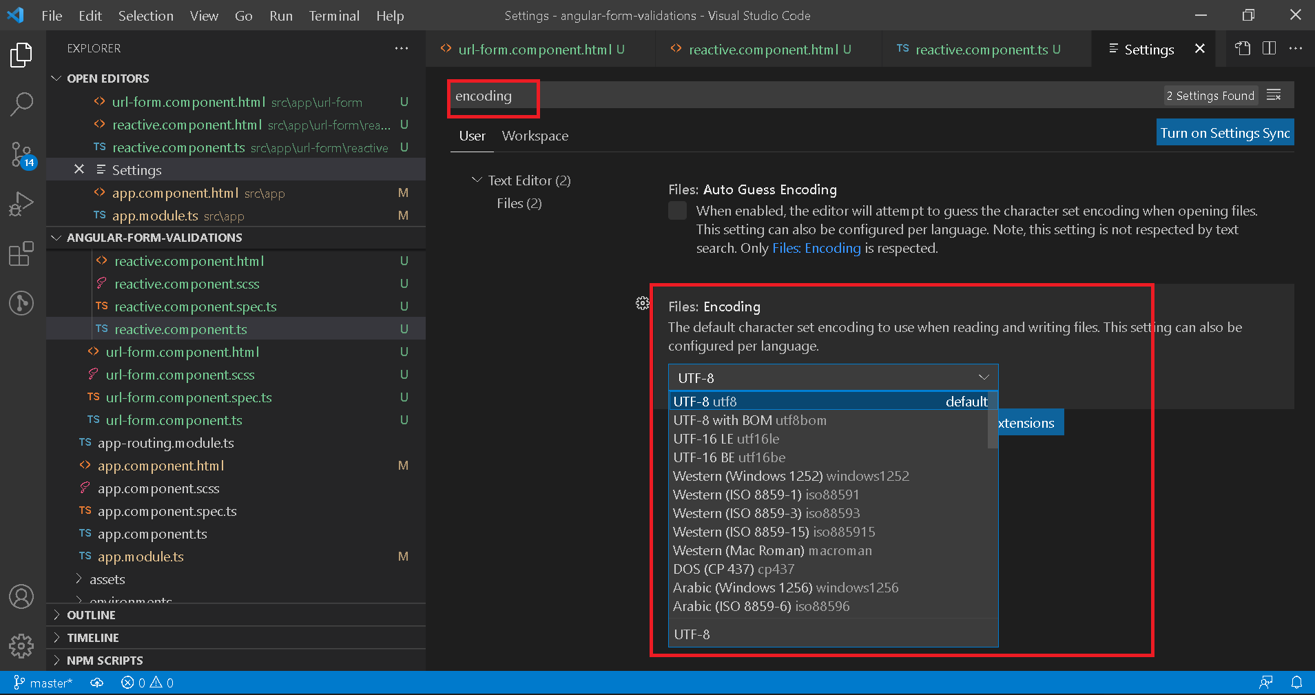 Visual Studio Code (VSCode) Globally Encoding set