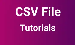 CSV File - Getting Started