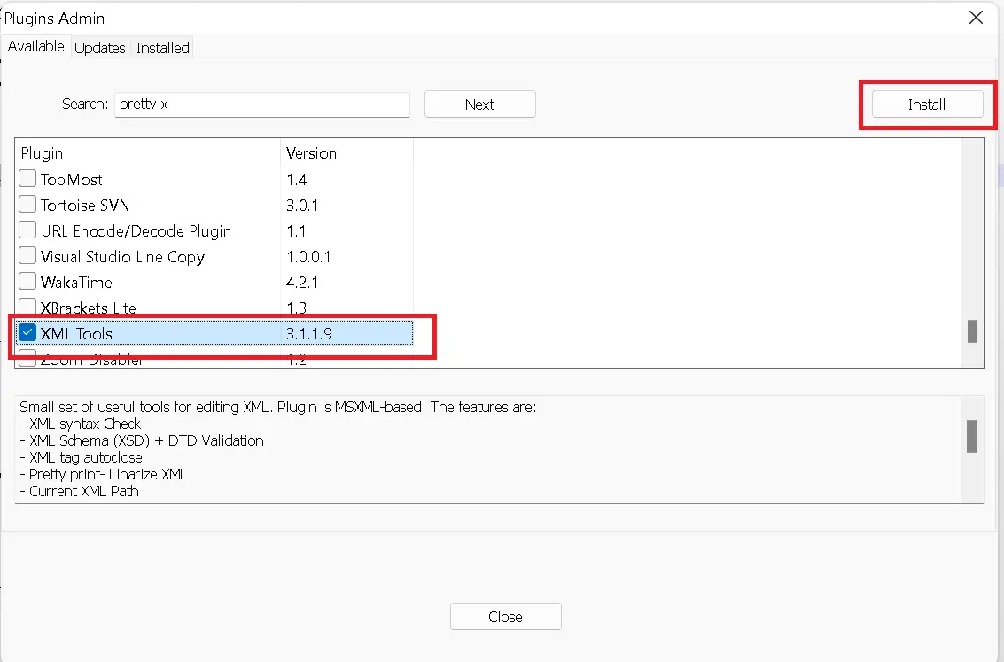 Beautify format XML in Notepad++